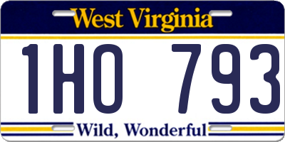 WV license plate 1HO793