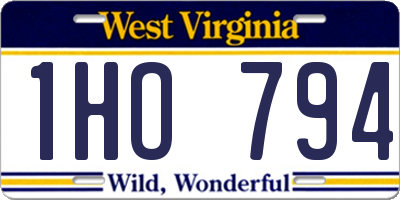 WV license plate 1HO794