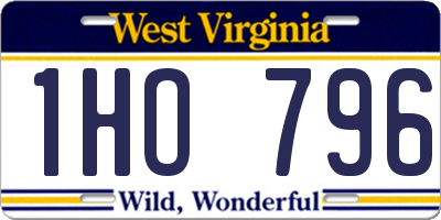 WV license plate 1HO796