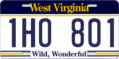 WV license plate 1HO801