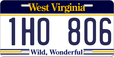 WV license plate 1HO806