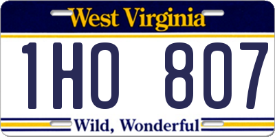 WV license plate 1HO807