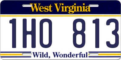 WV license plate 1HO813