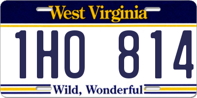 WV license plate 1HO814