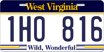 WV license plate 1HO816