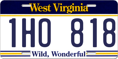WV license plate 1HO818