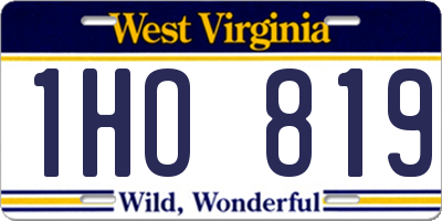 WV license plate 1HO819