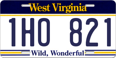 WV license plate 1HO821