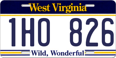 WV license plate 1HO826