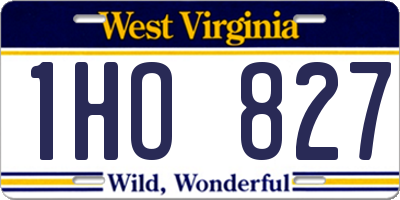 WV license plate 1HO827