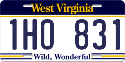WV license plate 1HO831