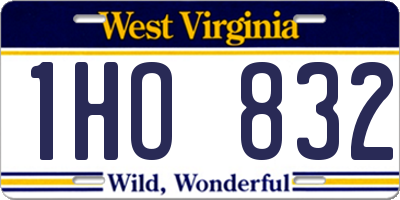 WV license plate 1HO832