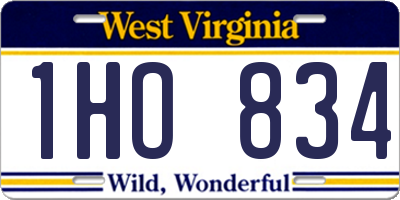 WV license plate 1HO834
