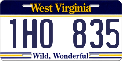WV license plate 1HO835
