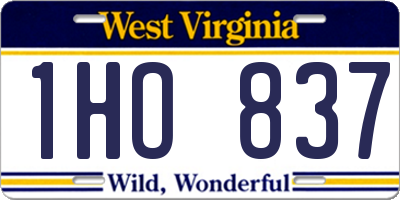 WV license plate 1HO837