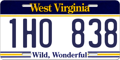 WV license plate 1HO838