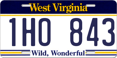 WV license plate 1HO843