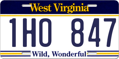 WV license plate 1HO847