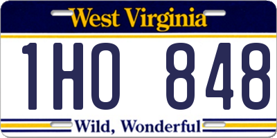 WV license plate 1HO848