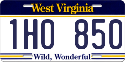 WV license plate 1HO850