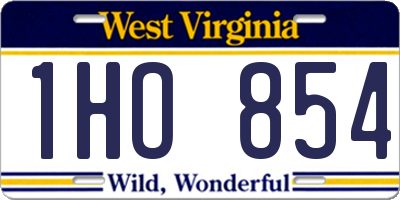 WV license plate 1HO854