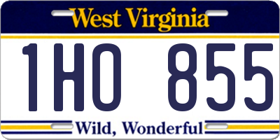 WV license plate 1HO855