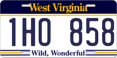 WV license plate 1HO858