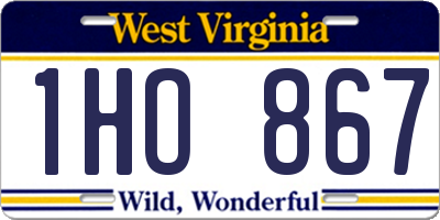 WV license plate 1HO867