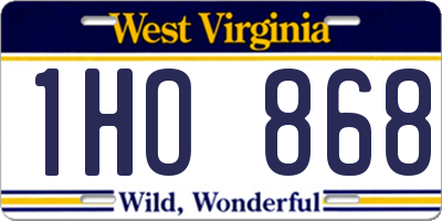 WV license plate 1HO868