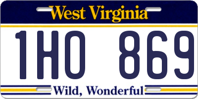 WV license plate 1HO869