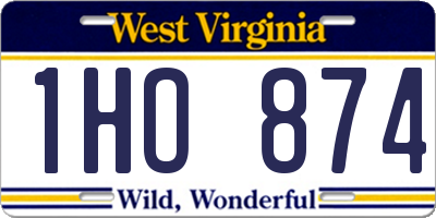 WV license plate 1HO874