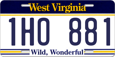 WV license plate 1HO881