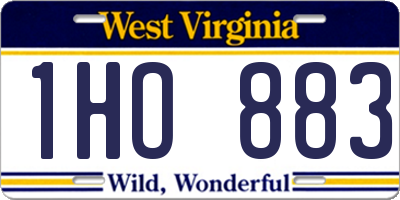 WV license plate 1HO883