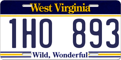 WV license plate 1HO893