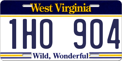 WV license plate 1HO904