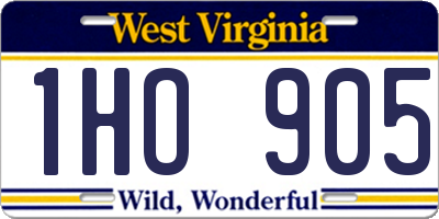 WV license plate 1HO905