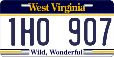 WV license plate 1HO907