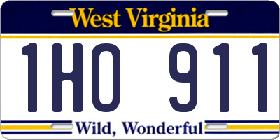 WV license plate 1HO911