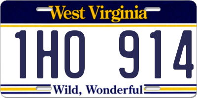 WV license plate 1HO914