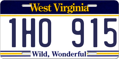 WV license plate 1HO915