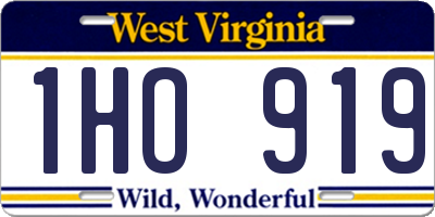 WV license plate 1HO919