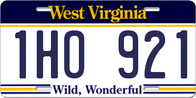 WV license plate 1HO921