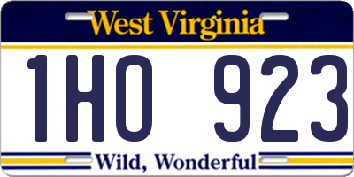 WV license plate 1HO923