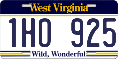 WV license plate 1HO925