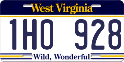 WV license plate 1HO928