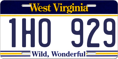 WV license plate 1HO929