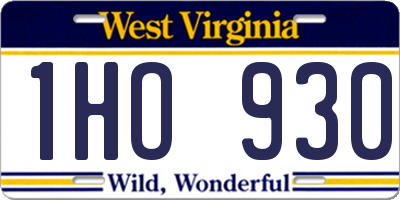 WV license plate 1HO930