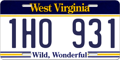 WV license plate 1HO931