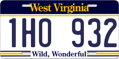 WV license plate 1HO932
