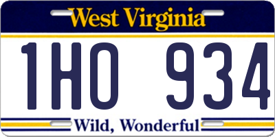 WV license plate 1HO934